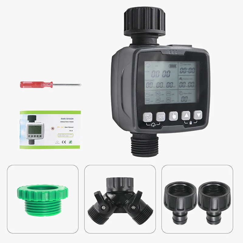 

Automatic Irrigation Water Timer with Rain Sensor Waterproof Programmable Water Timer for Garden Irrigation Controller System