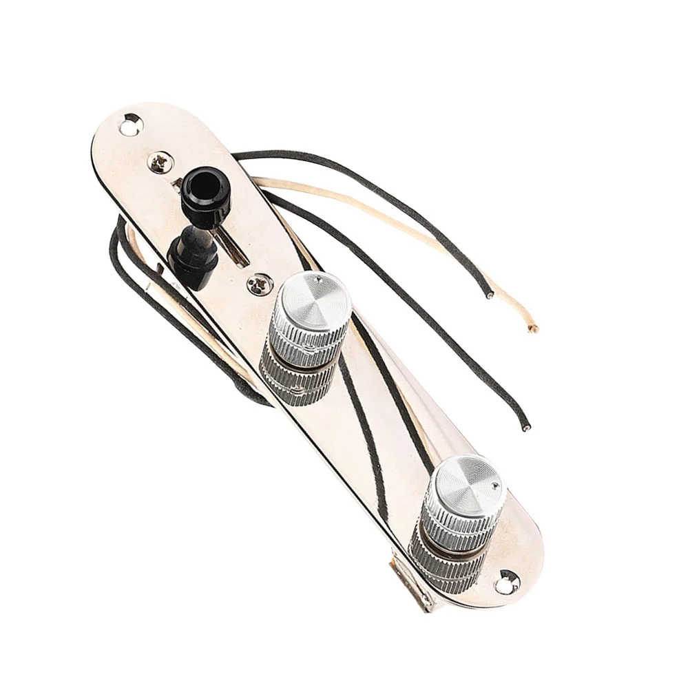 

Wired Jazz Bass Control Plate Tone Volume Knobs Control Plate (Silver)