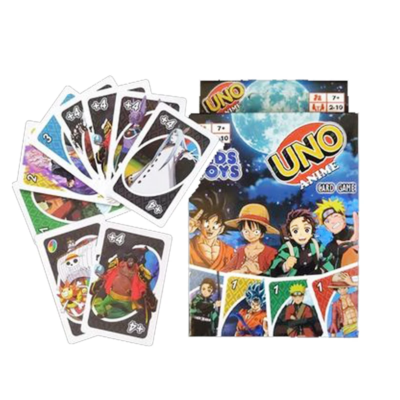 

Game UNO Card Anime NARUTO Cards Demon Slayer Cartoon Game Poker Playing Hardcover Entertainment Kids Toys Funny Christmas Gift