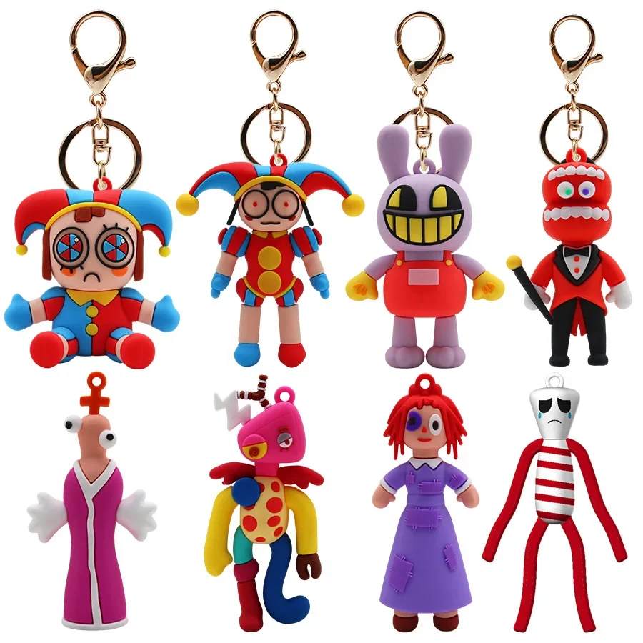

The Amazing Digital Circus Key Chains Magical Digital Circus Clown Rabbit Doll Keychain Pendant on Bag Backpack Accessories