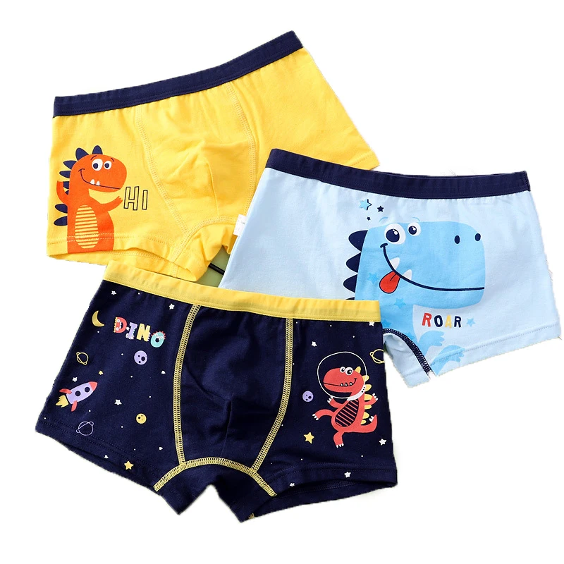 3PCS/Lot Kids Boys Cartoon Underwear Toddler Boxers Stripes Teenagers Cotton Underpants Young Children's Shorts Panties