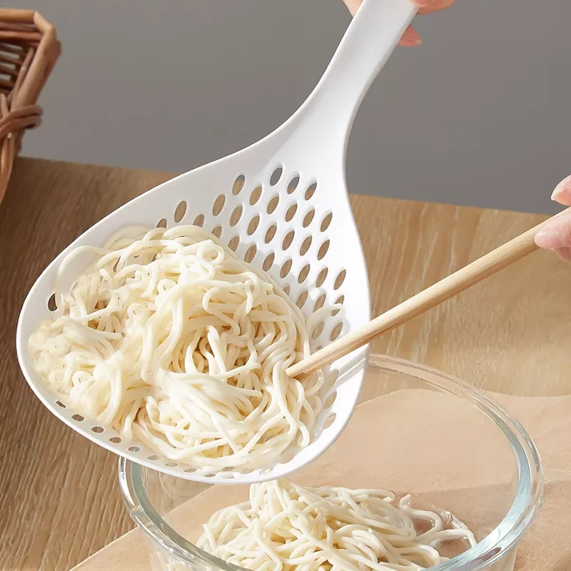 

Colander Nylon Long Handle Round Mesh Spoon Loo Noodle Dumpling Anti-scalding Spoon Household Large Colander