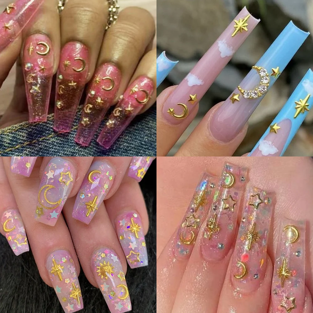 6 банок/комплект металлические заклепки для ногтей