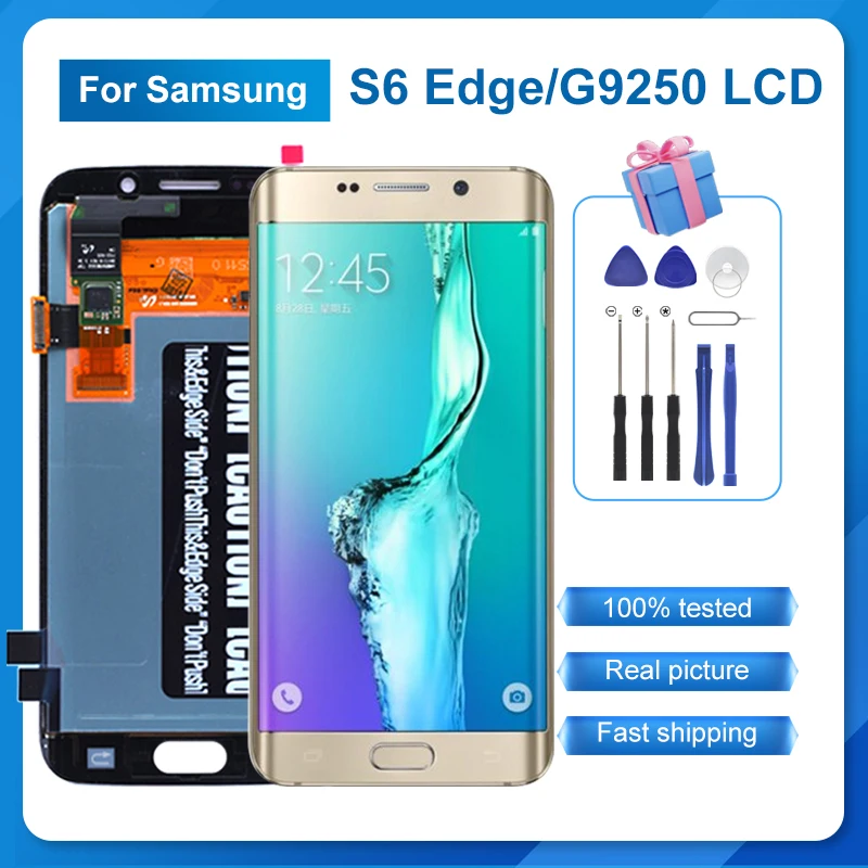

ЖК-дисплей 5,1 дюйма G925 для Samsung Galaxy S6 Edge, сенсорный экран с дигитайзером в сборе, с инструментами, 1 шт.
