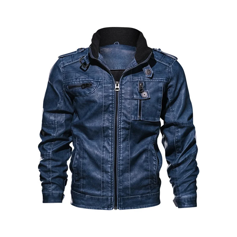 

Winter Men's Baseball Leater Jacket Autumn New Windproof Leater Coats Causal Motorcycle Vintae PU Leater Jackets 2022