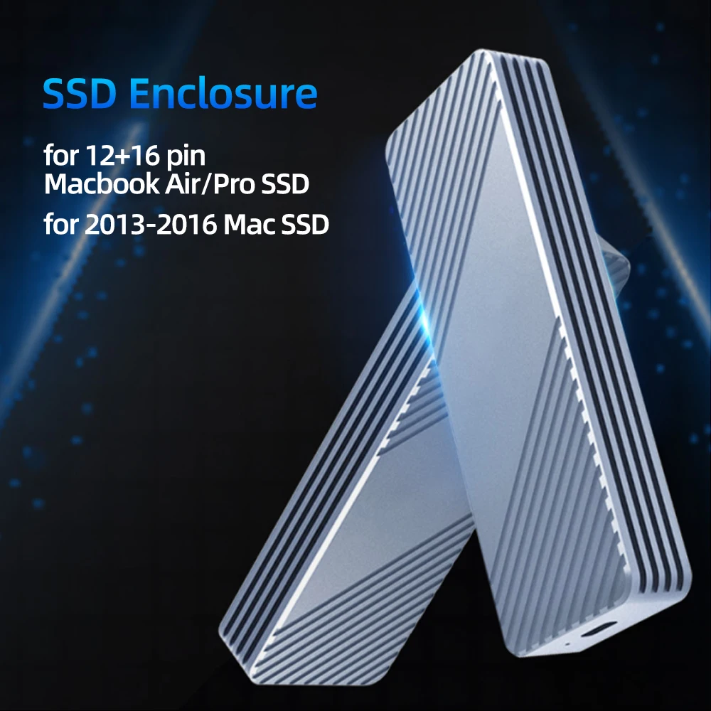 Корпус для SSD модель 3 2 подходит M.2 Nvme 12 + 16 PIN Apple Mac/iMac/MacBook Pro/Air 2013 до 2016 портативный