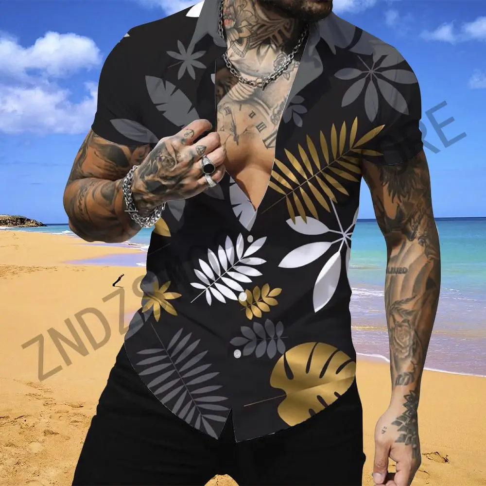 

Vintage Shirt Men Beach Wind Gulf Breathable Mens Shirts 5XL Men's Social Beachwear Elegant Button Short Sleeve Cool 2022 Summer