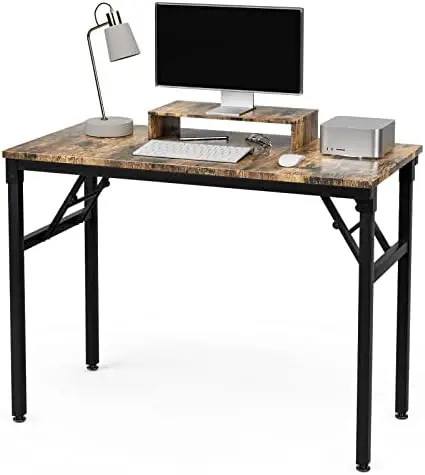 

Foldable Desk,Folding Computer Desk for Small Spaces 31.5 inch Small Folding Table for Home Office Metal Frame Collapsible Desk
