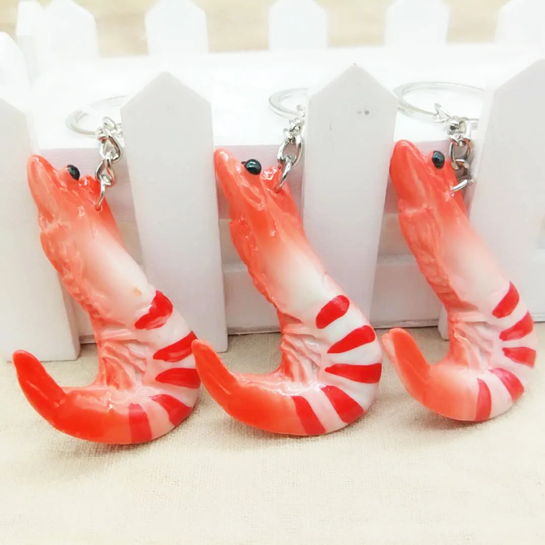 

Fun Simulation Lobster Keychain Creative Food Shrimp Keyring Personalized Backpack Car Pendant Gift for Friends