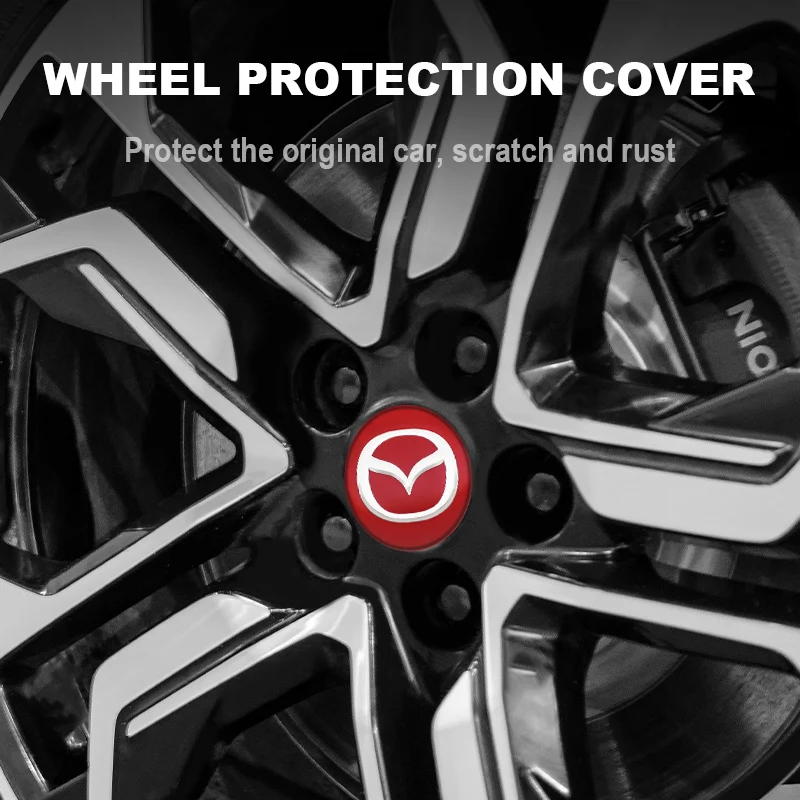 

Car Emblem Wheel Center Hub Caps Black Or Red Vehicle Logo Auto Wheel Center Hub Caps For Mazda 2 3 ATENZA BK BL Car Accessories
