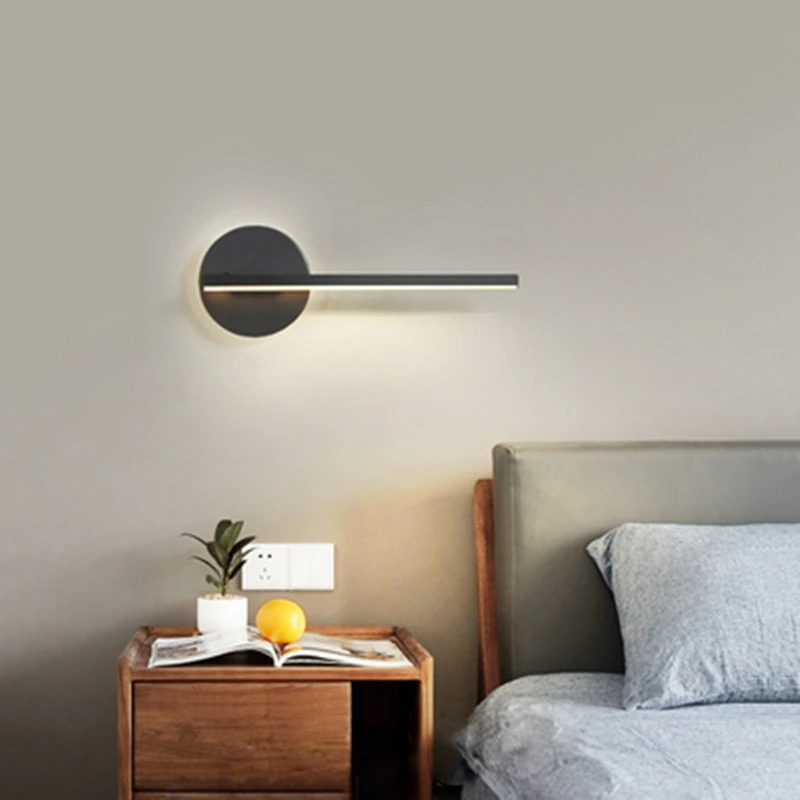 

Modern led wall lamp for bedroom living room study room carridor home deco wall lights white black finished 90-260V
