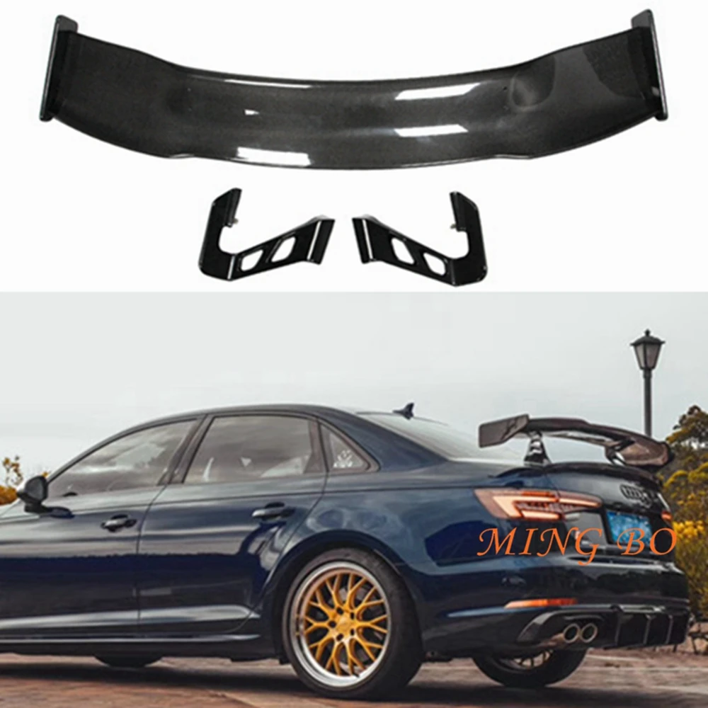 

For Audi A3 S3 A4 A5 A6 A7 TT Tail Boot Lip Wing Spoiler Carbon Fiber Universal Style Rear Trunk Wing Spoiler