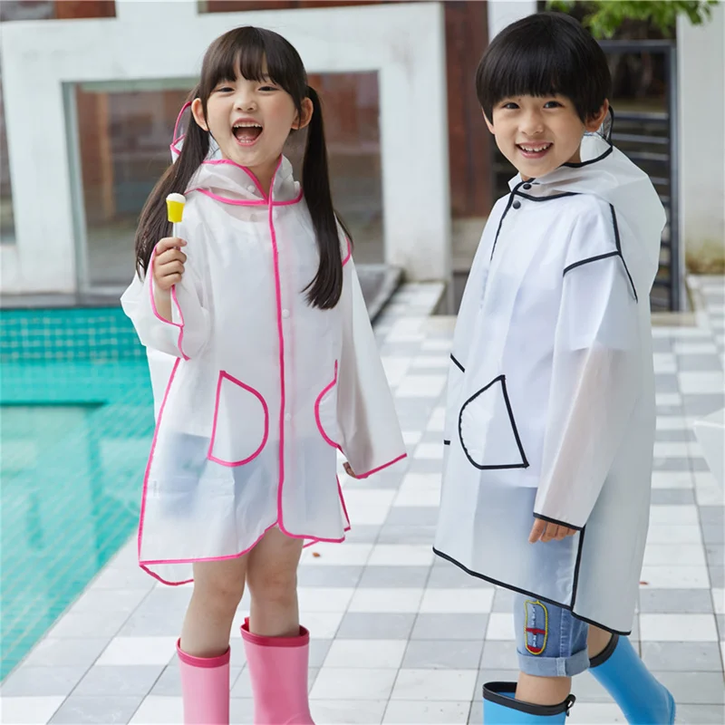 

Kids Raincoat Waterproof Rain Poncho Clear Transparent Children kindergarten school Student Rainsuit Protective Poncho Covers