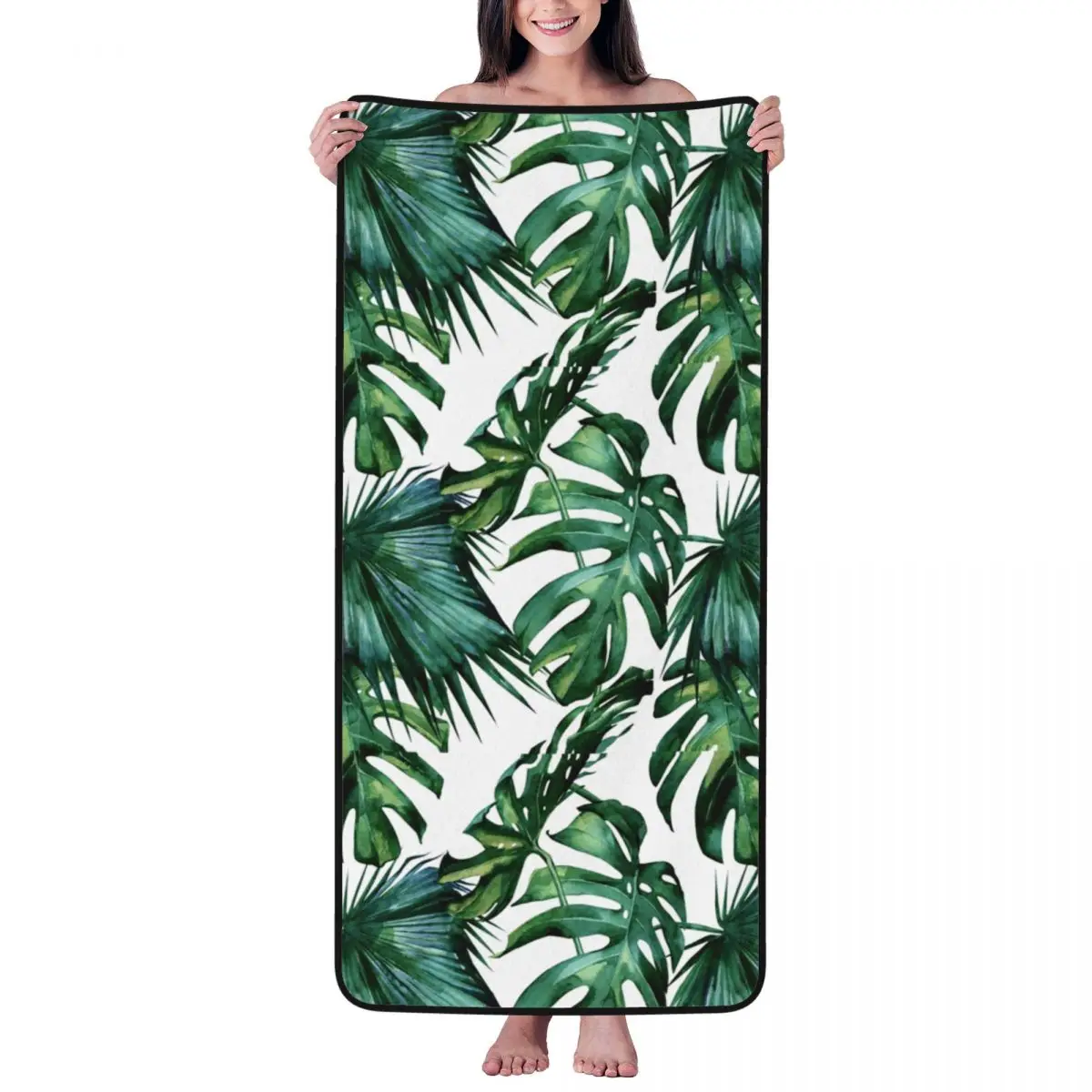 

Пляжное полотенце с пальмовыми листьями для взрослых и детей, банное полотенце из микрофибры, одеяло для кемпинга, бассейна, путешествий, пляжного спортзала