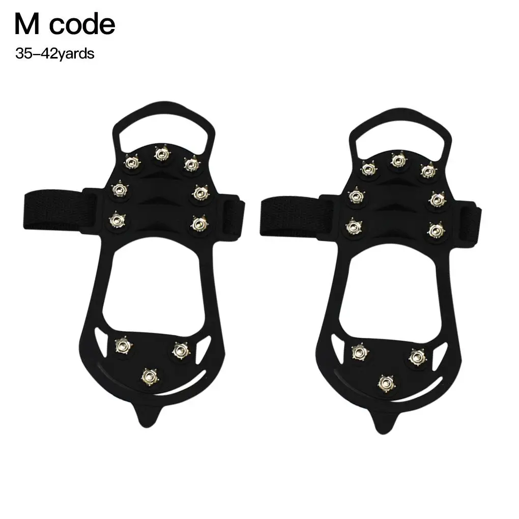 

Snow Shoe Cleat 10-Tooth Non-Slip Shoe Cover Gripper Snow Traction Spikes Hiking Climbing Overshoe Cleat Outdoor Simple Crampons
