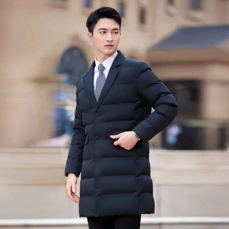 Профессиональное мужское пуховое пальто с хлопковой подкладкой 2024 зимнее