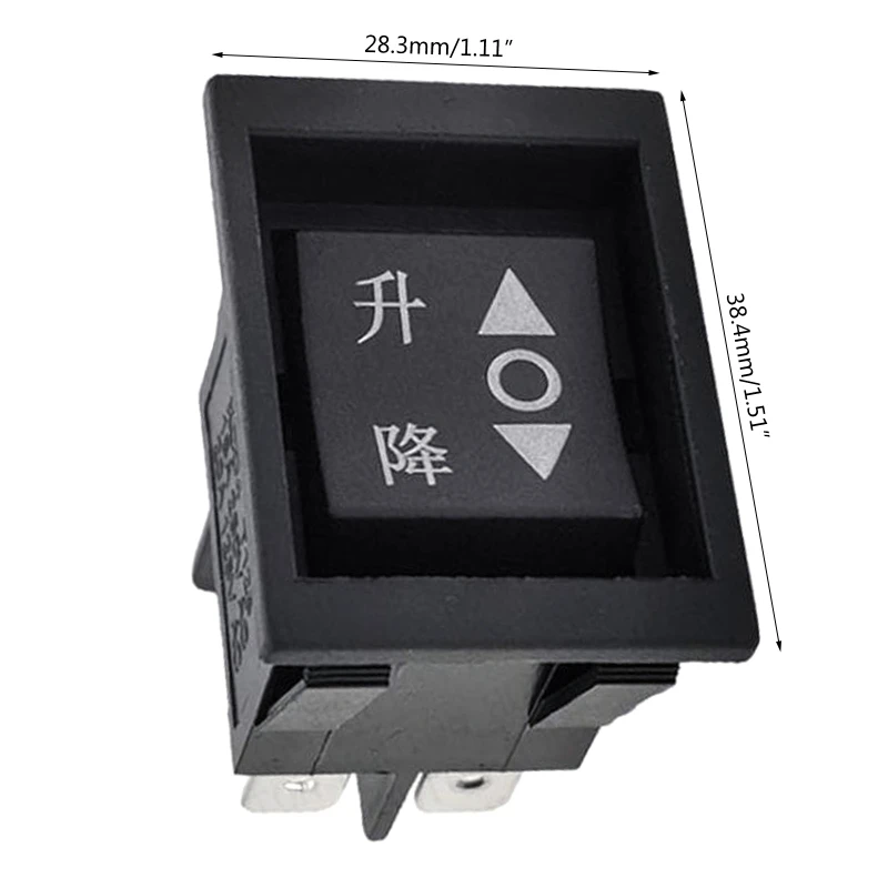 

6 Pin 3 Gears KCD4 Snap-in Switches On-Off-On Position SPST Toggle Switch Boat Rocker Switch for Hoome Industrial A0NC