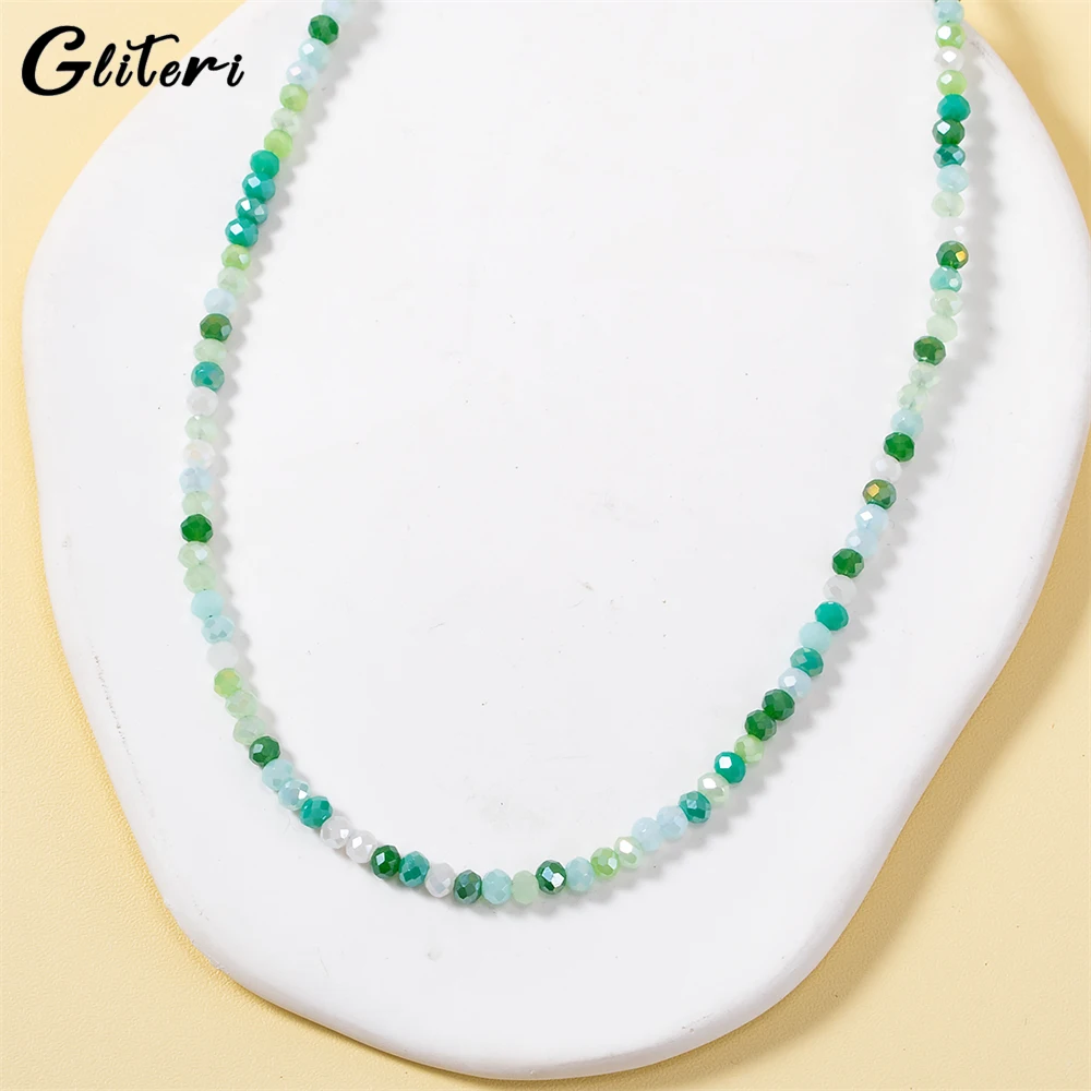 

GEITERI Bohemia Colorful Beads Necklaces For Women Girls Simple Resin Stone Choker Collarbone Chain Vintage Jewelry Gifts 2023