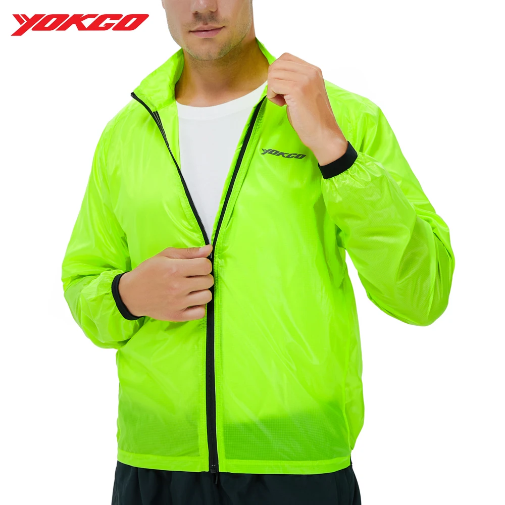 

Мужские велосипедные куртки YOKGO, ветрозащитная Светоотражающая одежда для езды, легкая велосипедная ветровка с длинным рукавом