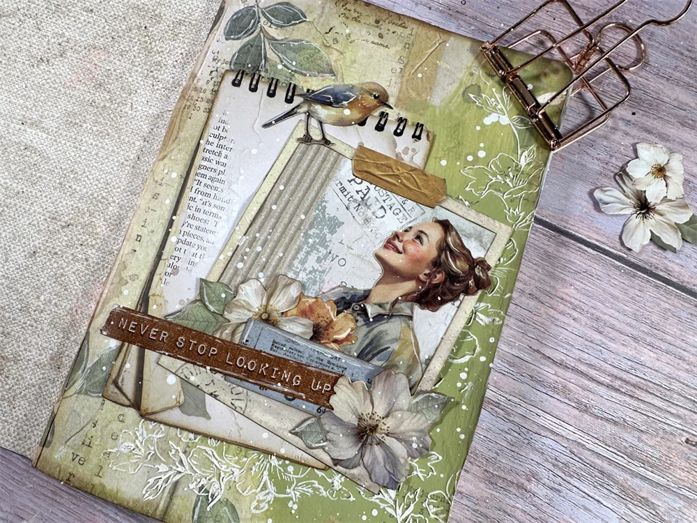 Счастливый секретный дневник цветы и бабочки узор листьев слойный шаблон