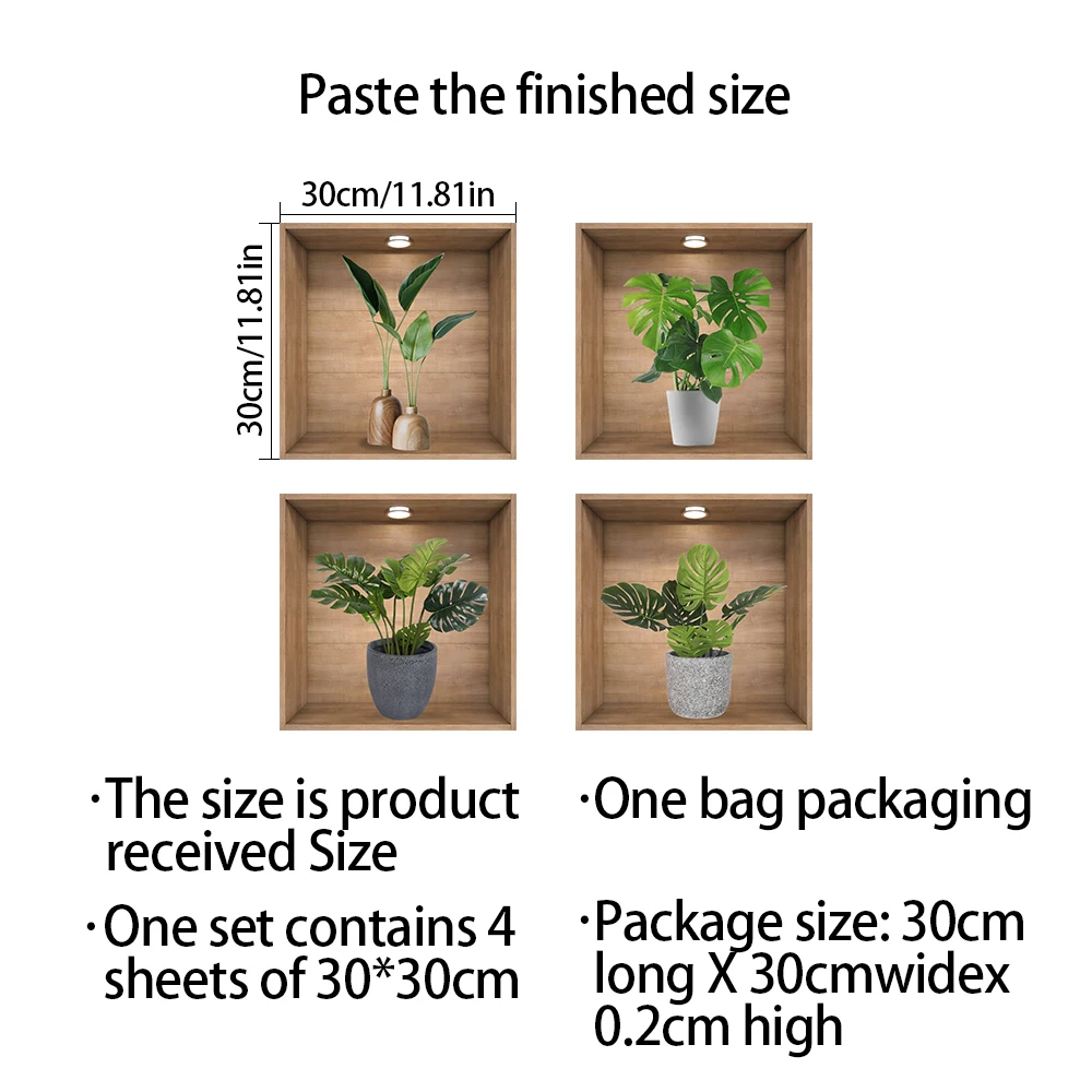 

Настенные наклейки OUJING, имитация растений, 11 шт.