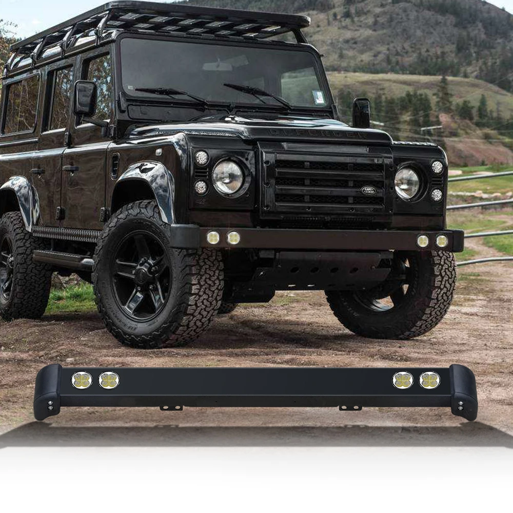 4x4 аксессуары передний бампер со светодиодными лампами для Land rover Defender 90 110 bull bar