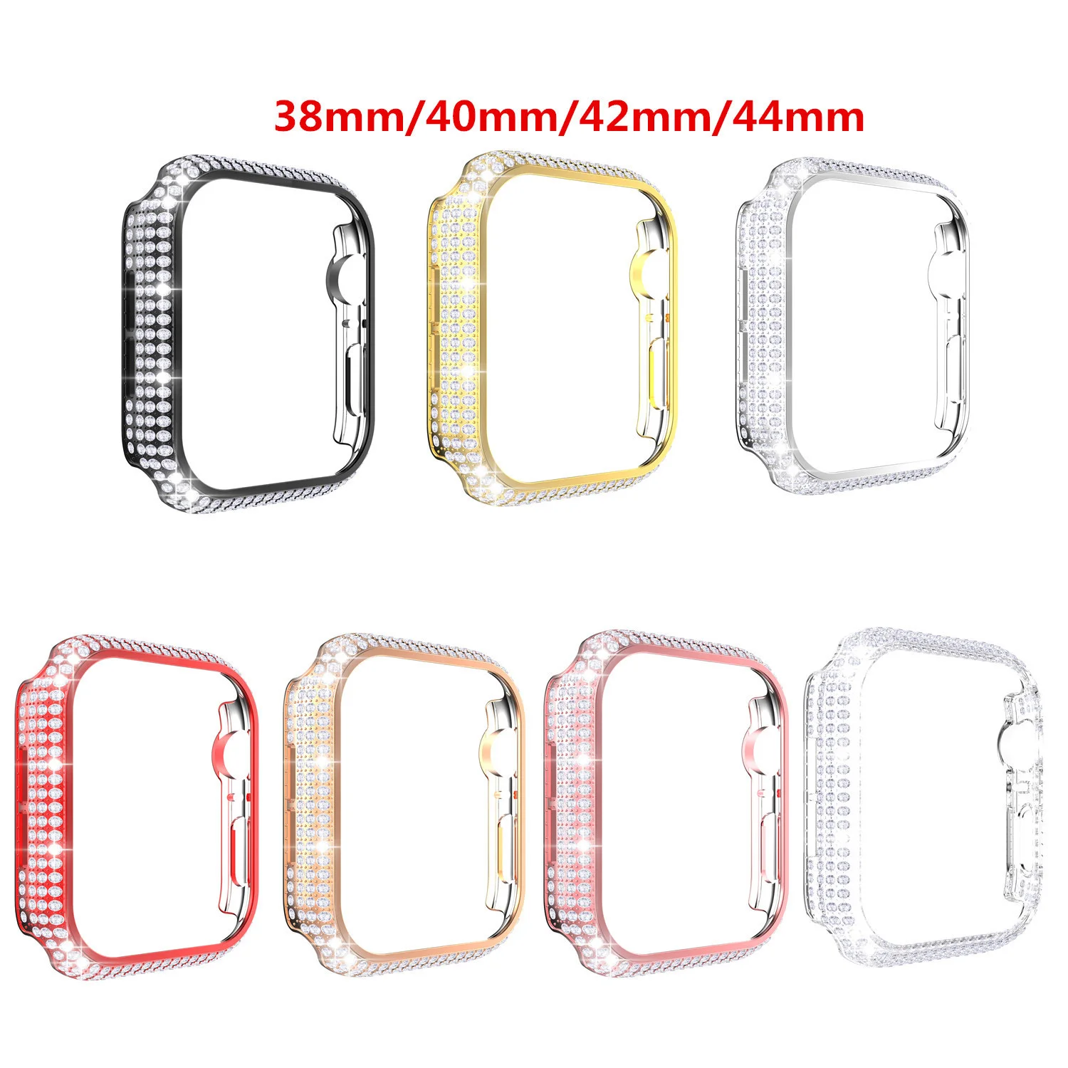 Luxury Rhinestone Diamond Protective Cover for iWatch Series 6 5 4 40mm 44mm Women Jewelry Case for Apple Watch 6 SE 3 42mm 38mm