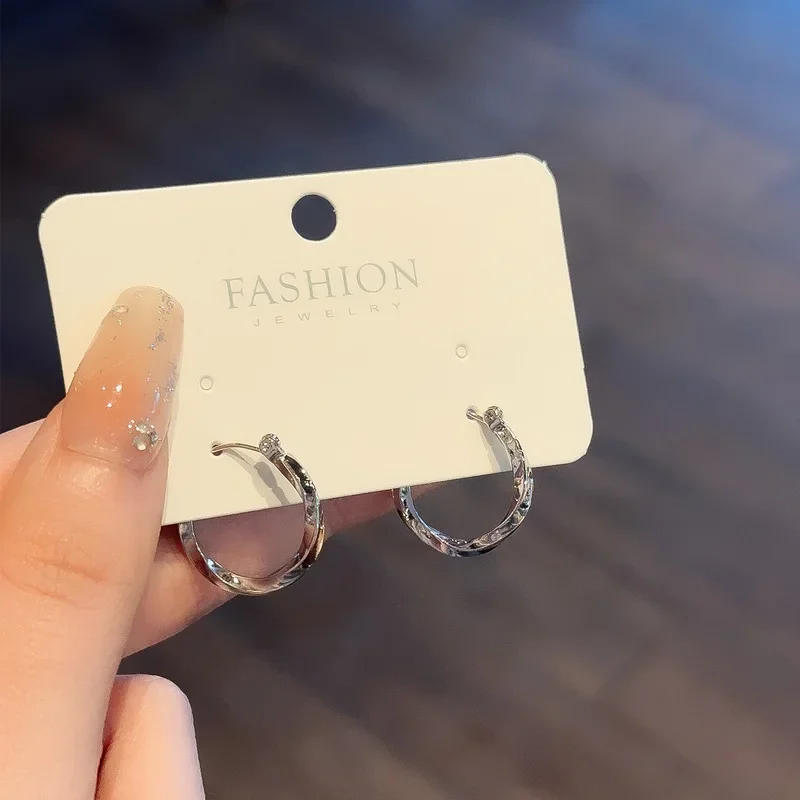 Новинка серебристые металлические круглые серьги-кольца для женщин