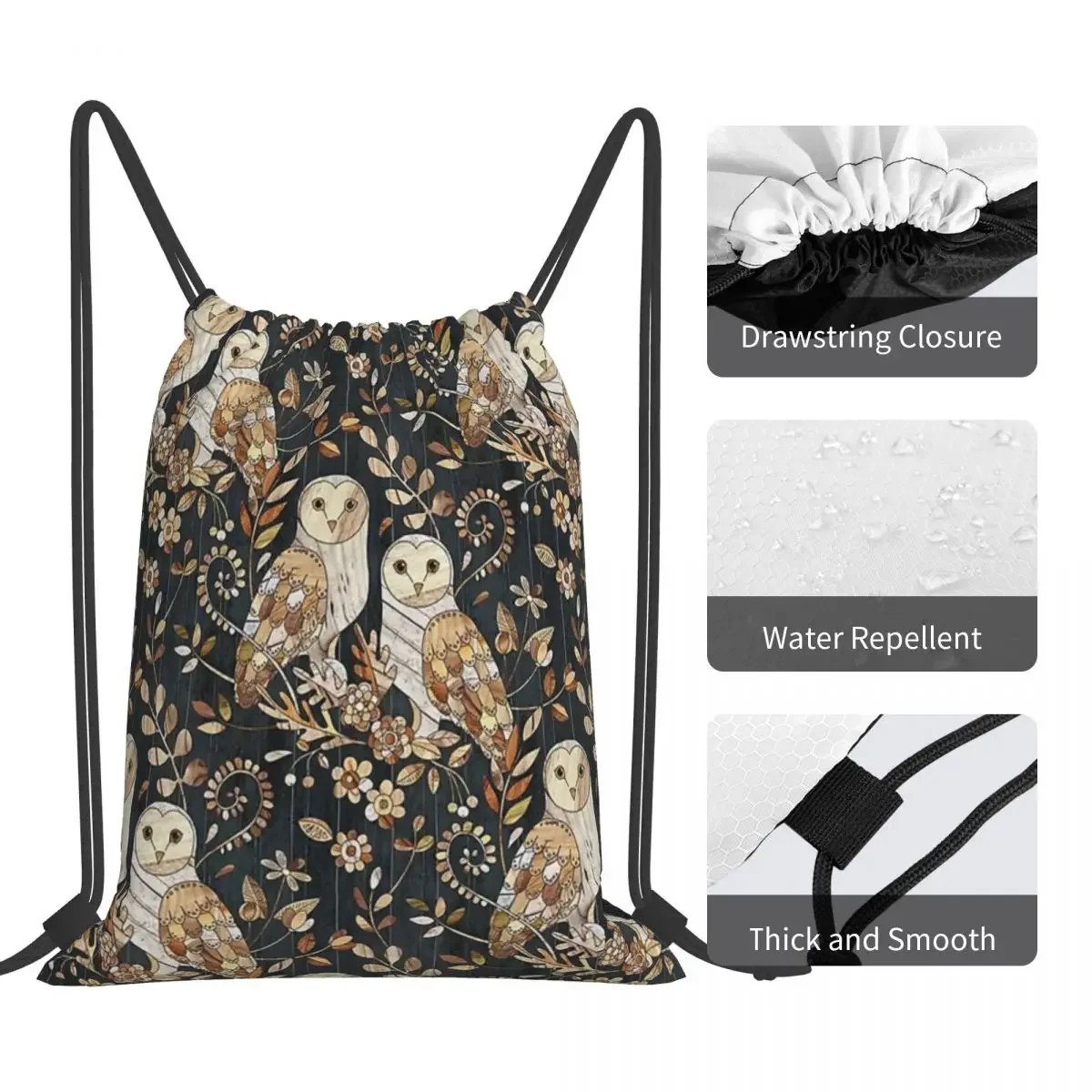 Деревянный рюкзак с коллажем в виде совы из страны чудес портативные сумки на