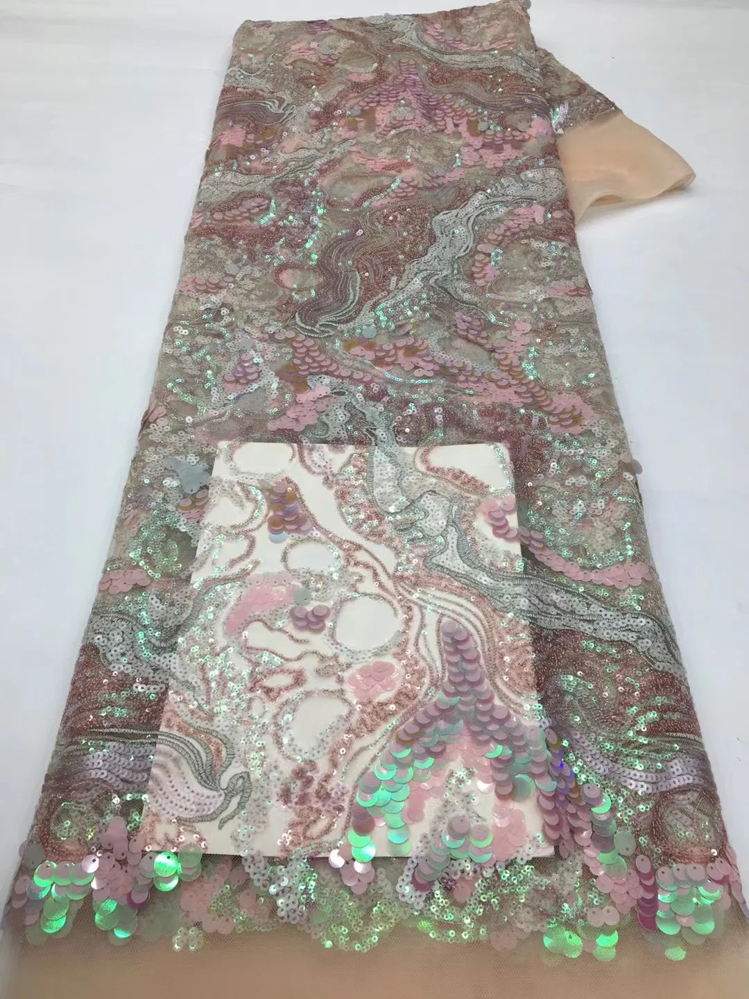 

Африканское Сетчатое кружево с блестками 2023, высококачественные французские блестки, ткань для свадебного платья AXX5662