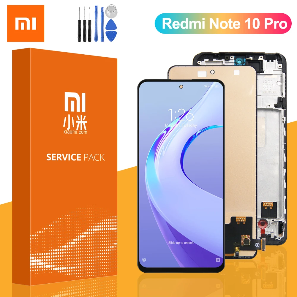 

100% протестированный сенсорный ЖК-экран 6,67 дюйма для Xiaomi Redmi Note 10 Pro 4G, дигитайзер в сборе для дисплея Redmi note10pro M2101K6G