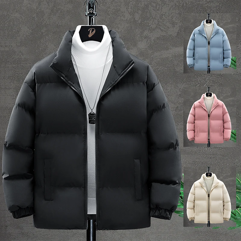 

Winter Jackets Solid Men's Parkas 2022 New Snowsuits Korean Large Size Female Clothing FASHION Long Sleeve Loose Casual Coats