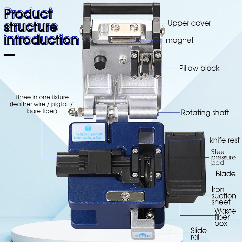 COMPTYCO High Precision Fiber Cleaver AUA-6S/61S FTTT Fiber Cable Cutting Tools Fiber Cutter 16 Surface Blade