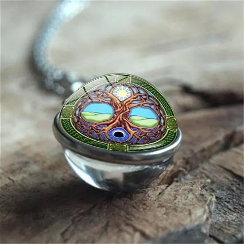 Новое модное ожерелье с изображением дерева жизни Инь-Янь двухсторонняя