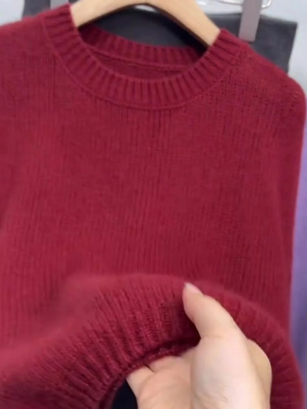 Европейские товары Ретро с круглым вырезом Шикарный высококачественный красный