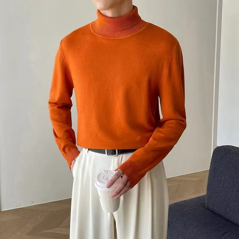 

Winter New Men's Turtleneck Fashion Solid Pullover Sweater Casual Versatile Male Warm Sweater 6 Colors Men Brand Clothing Tops