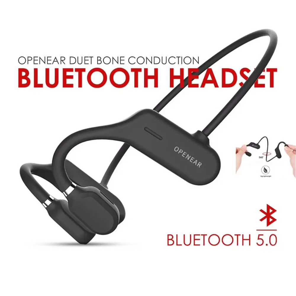 

Bone Conduction Headphones Wireless Bluetooth 5.0 Not In-ear Headset IPX6 Waterproof Sport Earphones Lightweight Ear Hook USB 0m