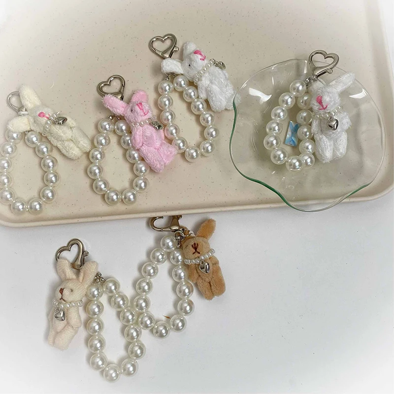 1 шт. брелок в виде куклы кролика с жемчугом