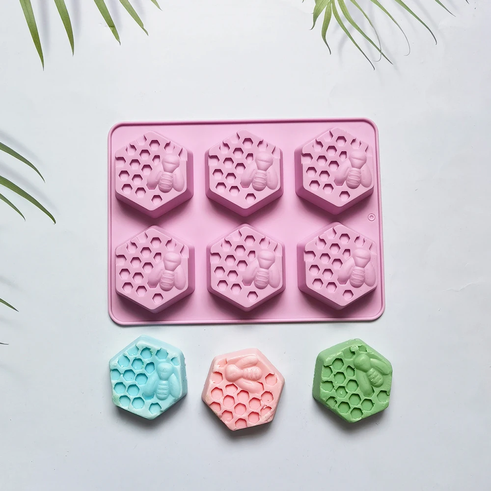 

Hexagon Bee Honeycomb Silicone Soap Mold Handmade Insect Craft Plaster Candle Making Kit Diy Cake Decoration Baking Tools