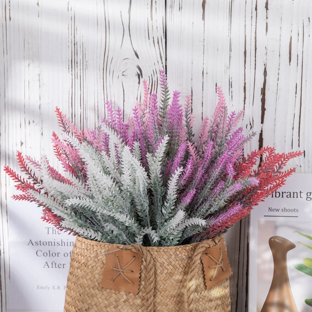 

3pcs Artificial Lavender Flowers for Wedding Decoration 5 Branches Outdoor Decors Fake Purple Plants Home Garden Pot Vase Decor