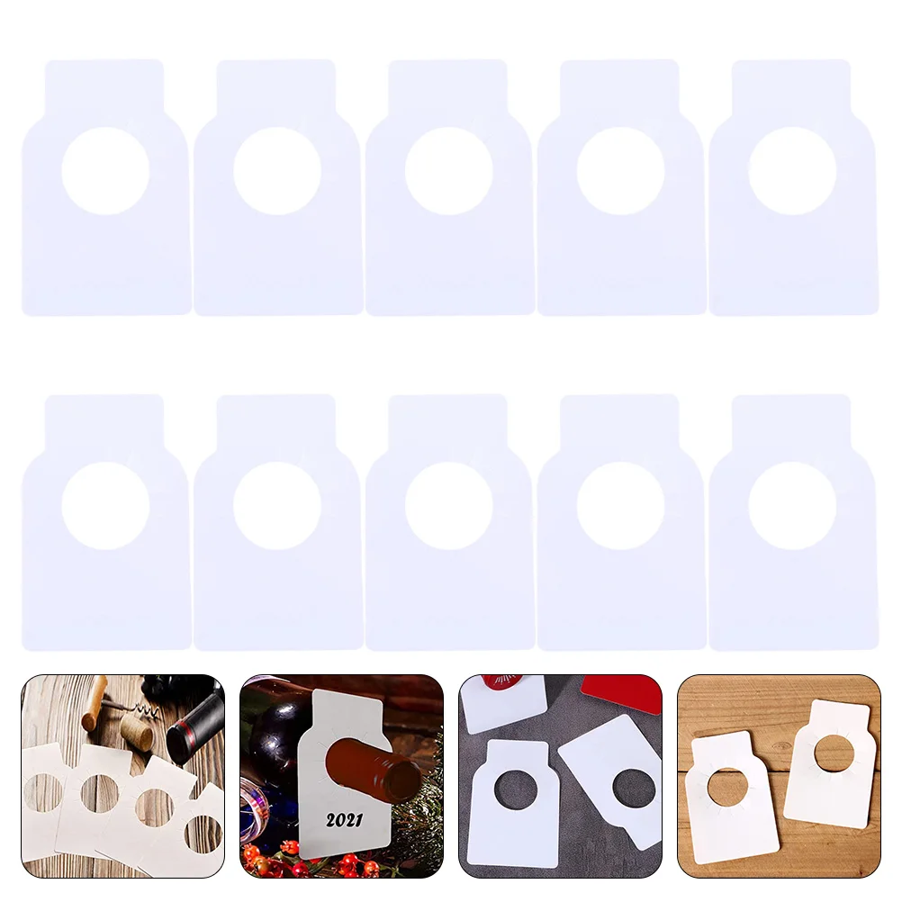 

100 Pcs Bottle Tag Blank PVC Printable Tags Double Side Reusable Creative Label Dispalying Information