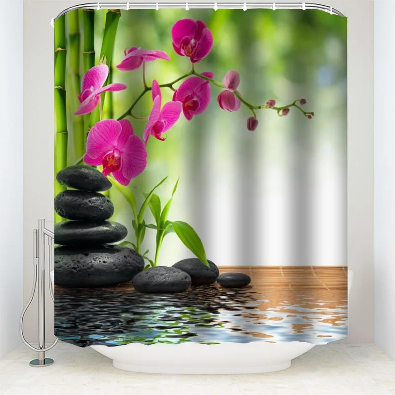 

Шторы для душа с чернилами, бабочками, орхидеями, водонепроницаемые тканевые занавески для ванной комнаты, принадлежности для украшения, мо...