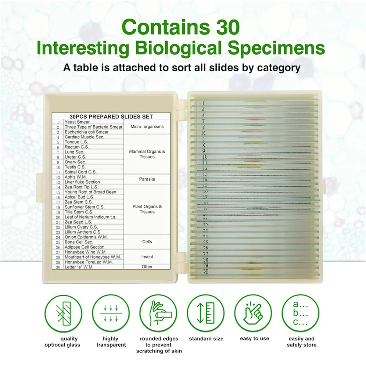 Children'S Microscope Slides Glass Prep for Accessories Suitable All Types of Microscopes