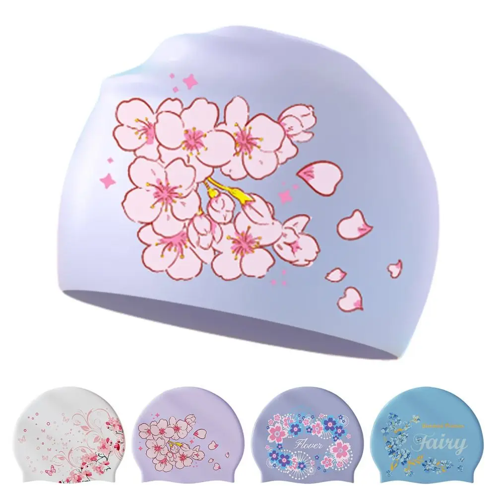 

Bathing Swimming Cap Accessories Ultra Thin Waterproof Swim Turban Durable Silicone Shower Caps Girl