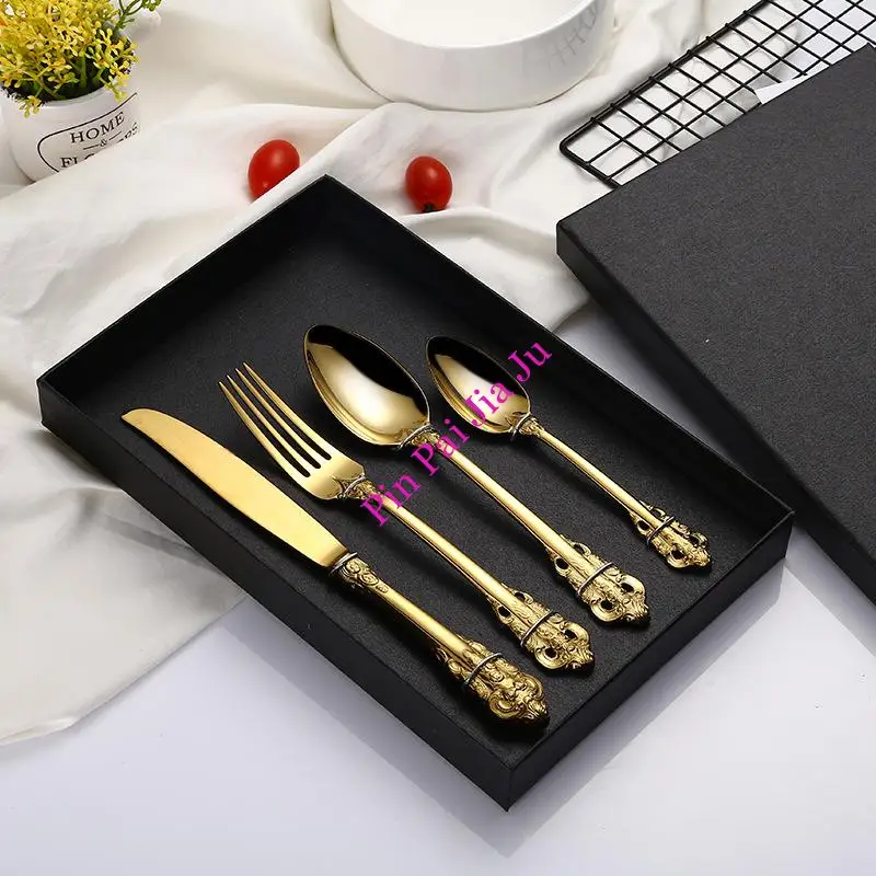 

Royal Cutlery Forks Knives Spoons Kitchen Spoon Tableware Dinnerware Set Gold Cutlery Fork Stainless Steel Spoon