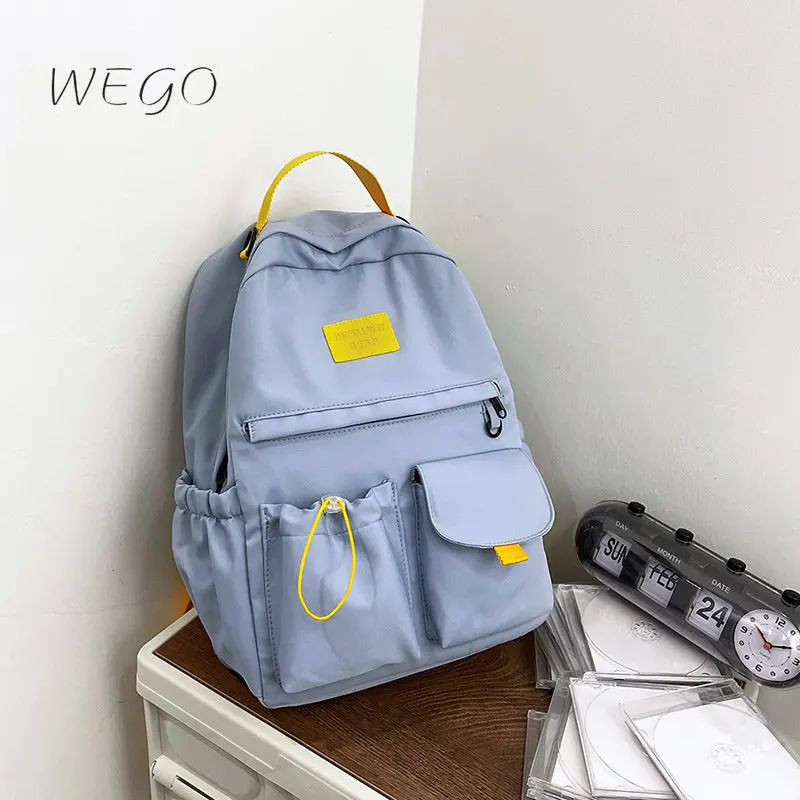 

Canvas Backpack 14 inches Solid color Schoolbag Waterproof Leisure Back pack Female Male Junior High School Campus Backpacks