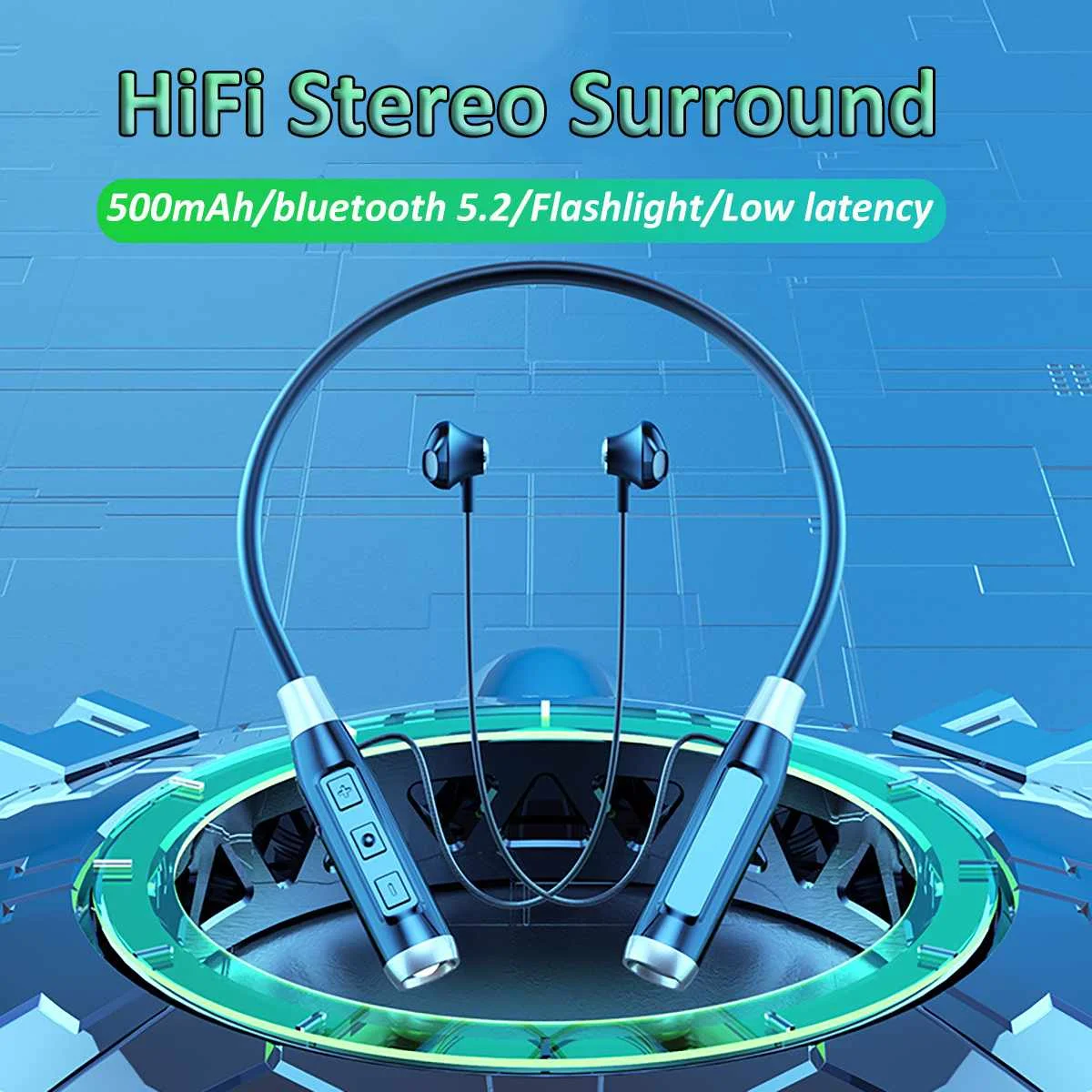 

Wireless TWS Earphone bluetooth 5.2 Magnetic Neckband Headphone Waterproof Night Running Sport Headset Noise Cancelling Mic