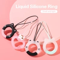 new multicolor silicone ring soft stain resistant anti lost mobile phone lanyard u disk pendant earphone protective case