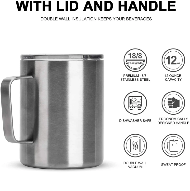 Кружка для кофе с ручкой и двойными стенками 12 унций |