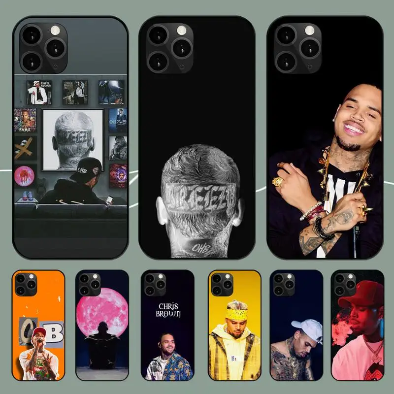 

Rapper Chris Brown Phone Case For iPhone 11 12 Mini 13 14 PRO XS MAX X XR 6 7 8 Plus Shell